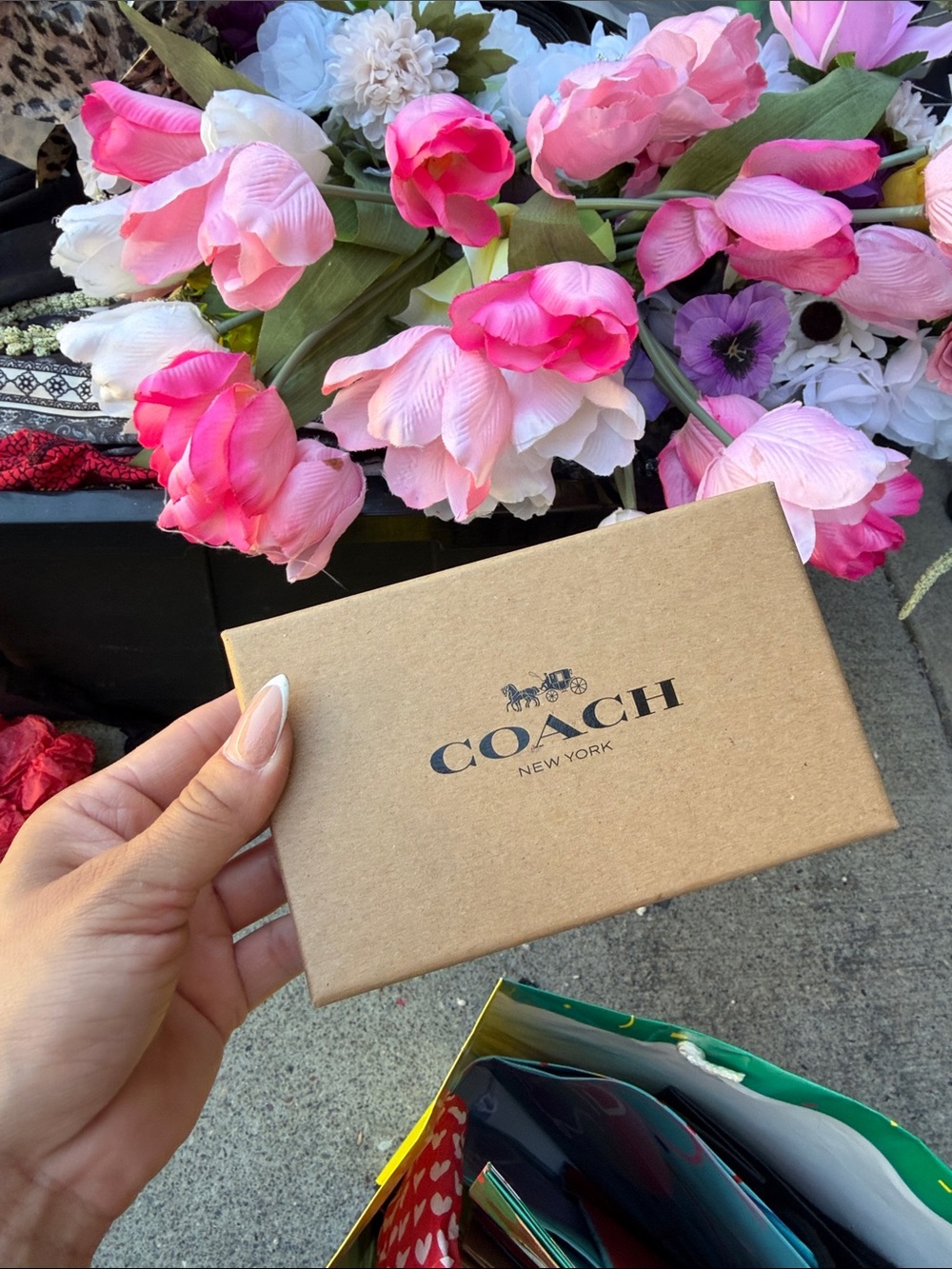 Coach Small Box in Natural Brown with Black Logo